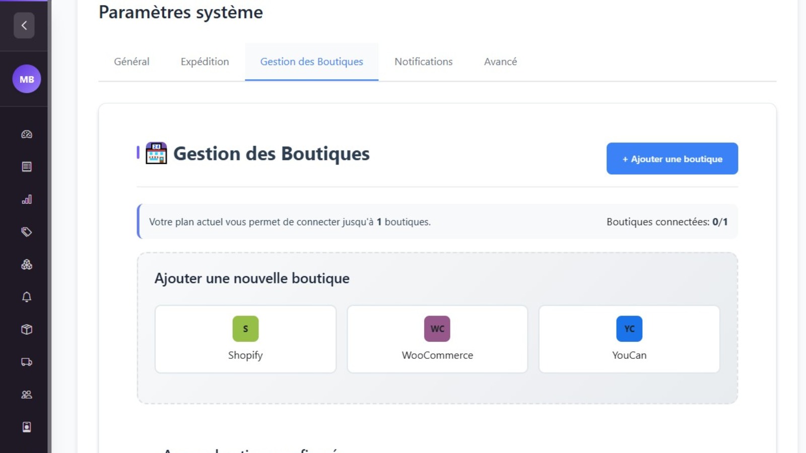 Capture d'écran du projet