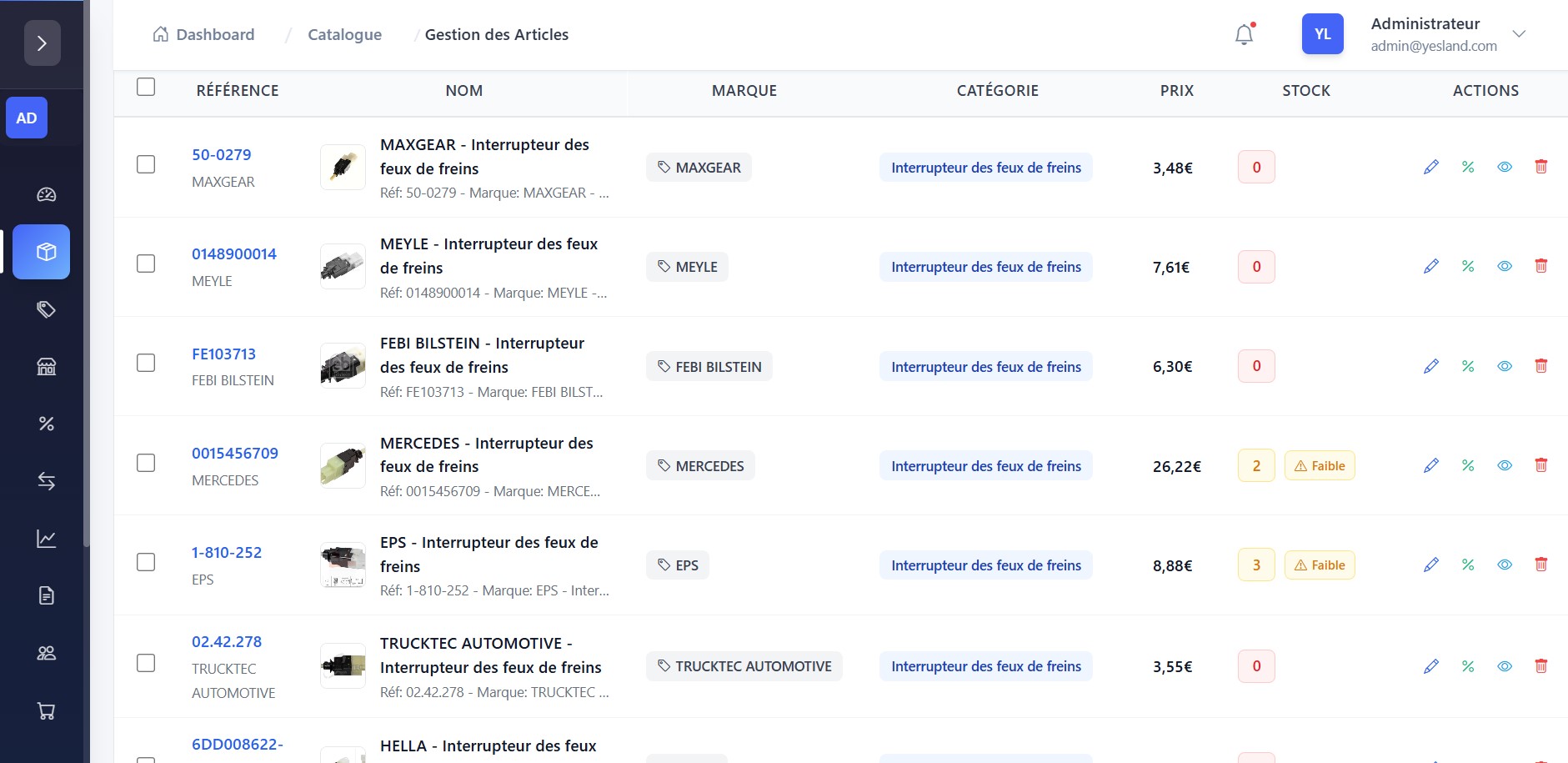 Capture d'écran du projet